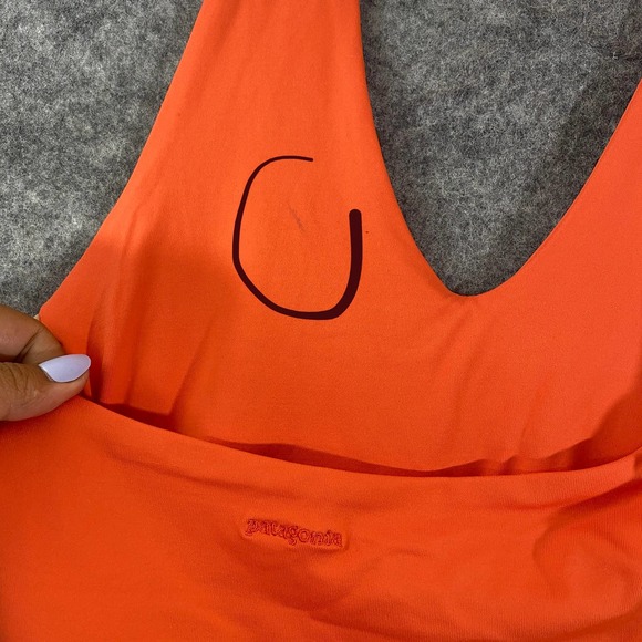 Patagonia Halter Dress Small Orange Nylon Morning Glory A-Line - Picture 11 of 11